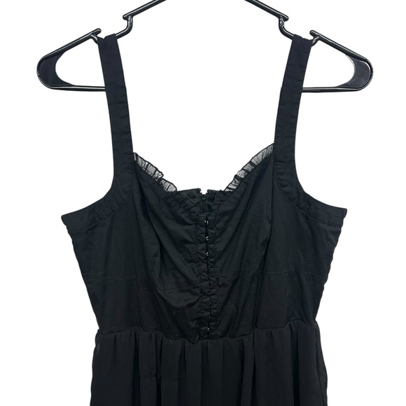 Hot Topic Black Lace Dress Womens L Goth Y2K Dark Romance Asymmetrical - Picture 2 of 7